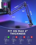 InnoGear Gaming USB Microphone, Noise Cancellation Condenser Mic with Mute, Gain, RGB Indicator, Boom Arm Stand for Streaming, Podcast, Twitch, YouTube, Discord, PC, Computer, PS4, PS5, Mac, Black