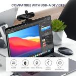 MTORED USB HD 1080P Video Webcam and Wide Angle Camera with Built-in Microphone and Rotatable Tripod,for Laptop Computer or Desktop PC,Great for Live Streaming.Calls.Video Conferencing(Black)