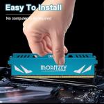 Moaffzey 16GB(2x8GB) DDR3 RAM 1600MHz PC3-12800 CL11 Desktop Computer Memory, 240-Pin 1.5V 2Rx8 Dual Rank Non-ECC Unbuffered PC Computer RAM Stick Upgrade - Blue