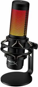 HyperX QuadCast S RGB USB Condenser Microphone for PC, PS4 and Mac, Anti-Vibration Shock Mount, Four Polar Patterns, Pop Filter, Gain Control, Gaming, Streaming, Podcasts (Renewed)