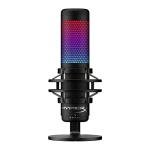 HyperX QuadCast S RGB USB Condenser Microphone for PC, PS4 and Mac, Anti-Vibration Shock Mount, Four Polar Patterns, Pop Filter, Gain Control, Gaming, Streaming, Podcasts (Renewed)