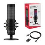 HyperX QuadCast S RGB USB Condenser Microphone for PC, PS4 and Mac, Anti-Vibration Shock Mount, Four Polar Patterns, Pop Filter, Gain Control, Gaming, Streaming, Podcasts (Renewed)