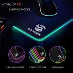 Studione RGB Gaming Mouse Pad by Oxygen, Ultra Bright LED Light&Soft Large Extended Mousepad with 14 Lighting Modes, Water Resistance, Non-Slip Rubber Base Keyboard Mat, 31.5 X12 inch X 4mm, Black
