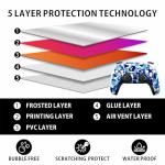 Skin Sticker for Game Console 5 Cover - Blue Camo, Compatible with Both Disc Edition & Digital Edition (not Slim Ver) - 2 Controller Skins & Console Skin - No Bubble, Full Protection, Removable