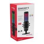 HyperX QuadCast S RGB USB Condenser Microphone for PC, PS4 and Mac, Anti-Vibration Shock Mount, Four Polar Patterns, Pop Filter, Gain Control, Gaming, Streaming, Podcasts (Renewed)