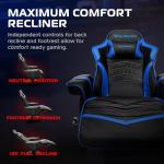 RESPAWN 900 Console Gaming Recliner with Footrest and Lumbar Support - Comfortable Ergonomic Gaming Chair with Headrest, No Wheels, Reclining, Heavy Duty, Racing Style Video Game Chairs - Blue