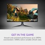 Alienware AW2723DF Gaming Monitor - 27-inch (2560 x 1440) 240Hz Display (DP 1.4), 1ms Response Time, NVIDIA G-Sync, Preset OSD Modes, Height/Tilt/Swivel/Pivot Adjustability - Lunar Light
