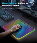BladeHawks BX10 RGB Full Backlight Gaming Mouse Pad, 6 Lighting Modes & Colors, USB 2.0 & Type-C Ports, Detachable Type-C Cable, Micro-Textured Surface, Non-Slip Base (13.4 * 12.2'') – Ideal Desk Mat