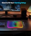 BladeHawks BX10 RGB Full Backlight Gaming Mouse Pad, 6 Lighting Modes & Colors, USB 2.0 & Type-C Ports, Detachable Type-C Cable, Micro-Textured Surface, Non-Slip Base (13.4 * 12.2'') – Ideal Desk Mat