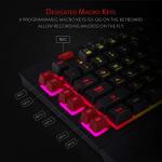 Redragon K512 Shiva RGB Backlit Membrane Gaming Keyboard with Multimedia Keys, Linear Mechanical-Feel Switch, 6 Extra On-Board Macro Keys, Dedicated Media Control, Detachable Wrist Rest