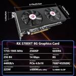 GPVHOSO Radeon RX 5700 XT 8GB Graphics Card 2560SP GDDR6 256bit Computer Graphics Cards GPU PCI-e 4.0 x16 HDMI/DisplayPort*3 Interface,AMD Video Cards for PC Gaming and Office, Support Up to 8K