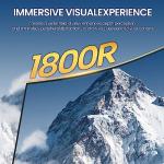 CRUA 27" Curved White Monitor, Full HD(1920x1080P) VA Panel 1800R 100HZ 120% sRGB Professional Computer Monitors, 3Sides Frameless, Flicker-Less,Blue Light Filter, for Office & Gaming (VGA, HDMI)