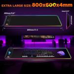 Gimars RGB Gaming Mouse Pad,15W Wireless Charging Mousepad with 10 Light Modes, Large Mousepad with Premium Smooth Surface, Non-Slip Mouse Mat for Gaming, Desk, PC,Office, 31.5x11.8x0.16inch