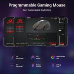 Redragon Wireless Gaming Mouse, Ergonomic Mouse 16000 DPI with Rapid Fire Key, 9 Macro Buttons, 170-Hour Durable Power Capacity and RGB Backlight Wired/Wireless Mouse for Laptop/Mac/PC