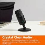 Amazon Basics USB Condenser Microphone for Streaming, Recording, and Podcasting on PC, Plug and Play, Cardioid Pickup, Adjustable Stand with 360° Rotation, Clear Sound, 5.8 x 3.4 inches, Black