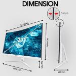 CRUA 27" Curved White Monitor, Full HD(1920x1080P) VA Panel 1800R 100HZ 120% sRGB Professional Computer Monitors, 3Sides Frameless, Flicker-Less,Blue Light Filter, for Office & Gaming (VGA, HDMI)