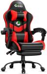 Czlolo Gaming Chair, Ergonomic Office Computer Chair with Footrest and Lumbar Support Massager Racing Style High Back Video Gamer Chair, Wide＆Thick Cushion, 90°-135° Recline, Adjustable Height, Red
