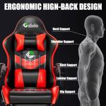 Czlolo Gaming Chair, Ergonomic Office Computer Chair with Footrest and Lumbar Support Massager Racing Style High Back Video Gamer Chair, Wide＆Thick Cushion, 90°-135° Recline, Adjustable Height, Red