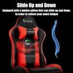 Czlolo Gaming Chair, Ergonomic Office Computer Chair with Footrest and Lumbar Support Massager Racing Style High Back Video Gamer Chair, Wide＆Thick Cushion, 90°-135° Recline, Adjustable Height, Red