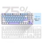 MageGee 75% Mechanical Gaming Keyboard, Blue Switch, LED Blue Backlit, 87 Keys Compact TKL Wired Keyboards for Windows Laptop PC Gamer - Blue/White