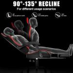 Czlolo Gaming Chair, Ergonomic Office Computer Chair with Footrest and Lumbar Support Massager Racing Style High Back Video Gamer Chair, Wide＆Thick Cushion, 90°-135° Recline, Adjustable Height, Red