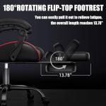 Czlolo Gaming Chair, Ergonomic Office Computer Chair with Footrest and Lumbar Support Massager Racing Style High Back Video Gamer Chair, Wide＆Thick Cushion, 90°-135° Recline, Adjustable Height, Red