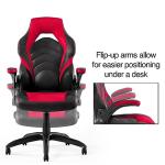 STAPLES Emerge Vortex Bonded Leather Ergonomic Gaming Chair, Black and Red