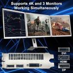 ZER-LON GeForce GTX 1050 Ti Gaming Graphics Card, 4GB GDDR5 128bit 1291MHz DP HDMI DVI-Output GPU, PCI Express 3.0 Support Up to 4K Video Card for Office and PC Gaming