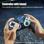 Gamrombo LED Wireless Controller for PS5, Compatible with PS5 Pro/Slim/PC, Dual Vibration, Macro/Turbo Function, 3.5mm Audio Jack, 6-Axis Motion Contro Gamepad with Speaker