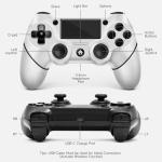 AceGamer 2 Pack for PS4 Controller, Wireless Controller for PS4/Pro/Slim/PC, with Non-Slip Grip of Both Sides and USB-C Cable! (Black and White)