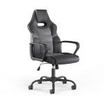 STAPLES Emerge Vector Luxura Faux Leather Gaming Chair, Black & Gray