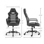 STAPLES Emerge Vector Luxura Faux Leather Gaming Chair, Black & Gray