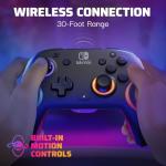 PDP Gaming Afterglow Wave Wireless Nintendo Switch Pro Controller - Officially Licensed, Nintendo Switch 2, Switch Lite/OLED, RGB LED Customization, App Controls, Rechargeable Battery Power - Black