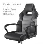 STAPLES Emerge Vector Luxura Faux Leather Gaming Chair, Black & Gray