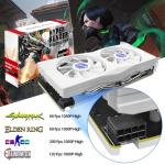 HyperRender RX 580 8GB Graphics Card 2048SP DDR5 256 Bit Graphics Card for Gaming PC Computer Graphics Boards PCIE 3.0 Twin Freeze Fans Computer Video Card with HDMI/DP/Ports (White)