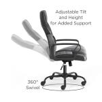 STAPLES Emerge Vector Luxura Faux Leather Gaming Chair, Black & Gray