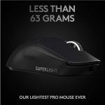 Logitech G PRO X Superlight Wireless Gaming Mouse, Ultra-Lightweight, Hero 25K Sensor, 25,600 DPI, 5 Programmable Buttons, Long Battery Life, Compatible with PC/Mac - Black