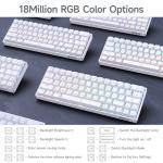 DIERYA DK63 60% Wireless Mechanical Gaming Keyboard | Bluetooth/2.4G/Wired | RGB Backlit | Anti-Ghosting Compact 63-Keys Mini Keyboard | with Red Switch | for Windows Laptop PC Gamer Typist-White