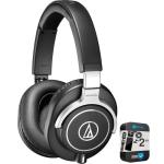 Audio-Technica ATH-M70X Professional Monitor Headphones Black Bundle with 2 YR CPS Enhanced Protection Pack