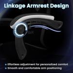 N-GEN GAMING Video Gaming Chair with Footrest Lumbar Support for Home Office High Back Recliner Height Adjustable Ergonomic Comfy Fabric Computer Desk Chair (Black)