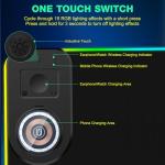 RGB Gaming Mouse Pad Wireless Charging Desk Mat with Foldable Phone Stand, Large LED Gaming Mat 800x350x4mm, 15 Light Modes, Waterproof, Keyboard Pad for PC Computer, Includes 20W PD Power Adapter