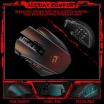 Redragon Wireless Gaming Mouse, MMO Gaming Mouse UP 16,000 DPI, 16 Macro Programmable Buttons, RGB Rechargeable with 12 Side Buttons, 70Hrs for PC Laptop MOBA FPS, M901P-KS