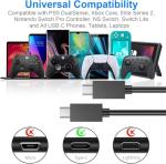 PS5 Controller Charger – 2 Pack 5FT OEM Original 3A Fast Charging Cable USB C to USB C Data Cord Wire Accessories for Playstation 5 DualSense, Xbox Series S X Core, Elite Series 2, Switch Controller