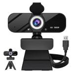 GOZVRPU 1080P HD Webcam with Built-in Microphone, Rotatable Tripod, Wide-Angle Lens,Privacy Cover, Auto Light Correction, Plug & Play USB-A Webcam for Laptop, Desktop, PC, Streaming-Black