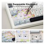 EPOMAKER x Aula F75 Gasket Mechanical Keyboard, 75% Wireless Hot Swappable Gaming Keyboard with Five-Layer Padding&Knob, BT/2.4GHz/USB-C, RGB (Light Blue, LEOBOG Reaper Switch)