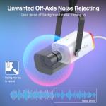 FIFINE Gaming XLR/USB Microphone Kit, Streaming Dynamic Mic Set for PC, Computer Mic for Vocal Podcast Recording Voiceover, with Headphones Jack, Gain Knob, Arm Stand-AmpliGame AM8T White