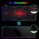 AIMSA Large Gaming Mouse Pad RGB, Keyboard Led Mousepad Extended 35.4 x 15.8 inch Non-Slip Rubber Base with 14 Lighting Modes Desk Mat, Red Circuit Board Motherboard