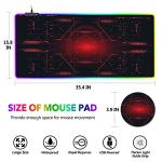 AIMSA Large Gaming Mouse Pad RGB, Keyboard Led Mousepad Extended 35.4 x 15.8 inch Non-Slip Rubber Base with 14 Lighting Modes Desk Mat, Red Circuit Board Motherboard