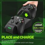 Fosmon Fast Charging for Xbox Controller Charger Station for Xbox Series X | S, Xbox One, Elite w/ 2X 5280mWh Rechargeable Battery Packs, 4 Covers & Dock Stand