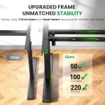 DeskShow Electric Standing Desk Adjustable - 60x28 Inch Sit Stand Desk with 1 Inch Thick Tabletop, Double Beam Frame, 3 Memory Height Adjustment, Cable Management for Home Office